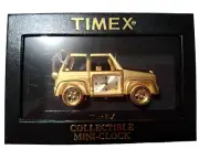 Timex Collectible Mini Desk Clock Gold Colored SUV Quartz TMX505 New in Box Rare