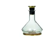 Decanter with Wood Coaster and Micro-Perforated Aerator,Clear
