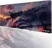 Ningchuya Gaming Mouse Pad 23.6x11.8in Large Mouse Mat Desk Pad, Stitched Edges Mousepad,Non-Slip Rubber Base,Gaming Mouse Pad,Office & Home, 6030 Japanese Cherry Blossom
