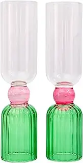 ban.do Bar Glass Set of 2, 6.6oz Cute Cocktail Glasses for Adults, Unique Cocktail Wine & Champagne Glasses, Aesthetic Glassware for Bar Cart (Green)