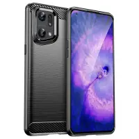 在飛比找PChome24h購物優惠-OPPO Find X5 Pro 碳纖維拉絲紋防摔軟殼套_黑