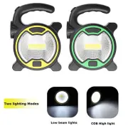 2x LED COB Camping Light Outdoor Hiking Working Lantern + Side Torch Portable SS