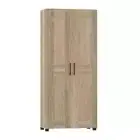 Nova 2-Door Tall Cupboard Tallboy Storage Cabinet - Light Sonoma Oak