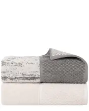 Superior Set of 2 Lodie Cotton Plush Jacquard Solid & Two-Toned Bath Sheets