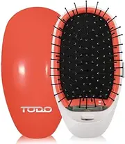 TODO Ionic Straightening Styling Hair Brush Instant Smooth Silky Hair Stainless Steel Peach
