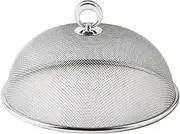 figatia Metal Mesh Food Cover Plate Serving Cover Sturdy Dish Cover Net Food Lid for Outdoor, Diameter 28cm