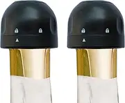 YOOHOTOUCH Champagne Stopper,2Pack Mini Champagne Saver Stoppers, Reusable Vacuum Leakproof Champagne Sealer,Perfect for Champagne, Cava, Prosecco & Sparkling Wine Bottle