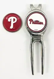 Baseball MLB Golf Divot Repair Tool Ballmark Silver Philadelphia Phillies