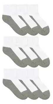 Jefferies Socks Boys Girls Seamless Sport Athletic School Quarter Socks 9 Pair
