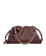 Loewe Flamenco Large Drawstring Purse Bag One size dark burgundy