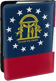 [JEJEA] Georgia Flag Print Travel Organizer Credit Cards Case Passport BookPassport Holder Cover Wallet forTraveling,, Black, One Size