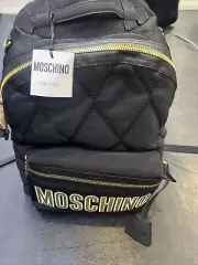 Moschino Milano Quilted Black Backpack. NWT