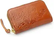 RED GLOW（レッドグロウ） Red Glow RG-007 Men's Genuine Leather Coin Purse, Card Case, Made in Japan, Genuine Leather, Land Zipper, Camel, Leather Coin Purse