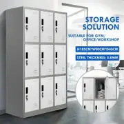 9 Doors Locker Cabinet Steel Storage Cupboard for Office School Gym