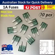 10pcs / 1 Amp Mini Blade Fuse - Aqua Car Truck Auto Fuses 1A