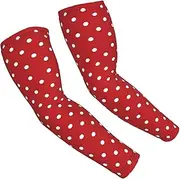 [FSCEV] Big White Dot Sun Protection Arm Sleeves Outdoor Essentials Cooling Compression Golf Hiking Cycling