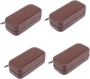SHERCHPRY 4pcs Elegant Watch Storage Pouch Portable Watch Organizer Zipper Design Watch Bag for Travel