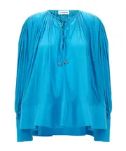 Lanvin Pleated Drop-Shoulder Kaftan 38F,FR36,FR38 Blue