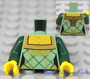 LEGO Female/Girl Princess MINIFIG TORSO - Green Gold Dress Kingdoms Castle Queen