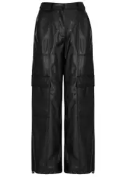 Jonathan Simkhai Wide-leg Vegan Leather Cargo Trousers - Black - 10 (UK14 / L) 10 (UK14 / L)
