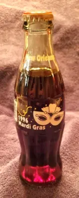 1995 Mardi Gras 8 oz New Orleans Coca Cola Coke Bottle unopened