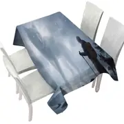 Animal Art The Visit Winter Wolf Soul Tablecloth