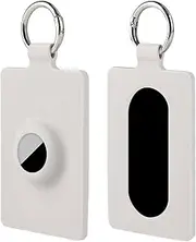 Novstuf Key Card Holder for Tesla, Airtag Key Fob Cover Silicone Key Protector Key Chain Keyring Cover Accessories Anti-Lost and Scratch-Resistant for Tesla Model 3/Y/X/S, White, One Size
