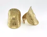 Sun Ring Textured Adjustable Ring Raw Brass (20mm 10US inner size) 2813