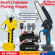 Cordless 6'' Wood Chainsaw 50mm Pruning Shear 2xBattery Charger For Makita 18V