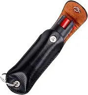 Pepper Spray Case, PU Leather Storage Case with Keychain Clip, Portable Case for Defense Spray Bottle, Smooth Design Full Protection Seta-au