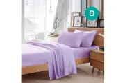 Double Size Lilac Color Poly Cotton Fitted Sheet Flat Sheet Pillowcase Sheet Set