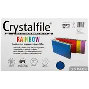 Crystalfile Foolscap Suspension File Assorted Colours 25 Pack
