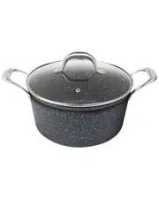 MasterPan Nonstick 5qt Granite Look Stock Pot With Glass Lid