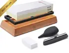 1000/6000 Grit Whetstone Knife Sharpening Kit Bamboo Base Guide
