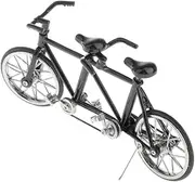 aternee 1/16 Tandem Model, Alloy Bike with Tandem Style for Display Item, Home Decoration and Collections - - Full Black, 13.5x3.5x6cm