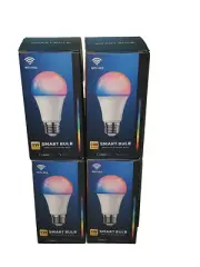 4-Pack 9W Smart Bulb Multi-Color WiFi + BLE Amazon Alexa & Google Voice Control