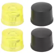 2 Set Rubber Striking Head Hammer Tips Set Mallet Yellow Black(Dia 35mm )