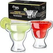 Dragon Glassware Margarita Glasses, Stemless Insulating Double Walled Bar Glasses, 12-Ounce, Set of 2