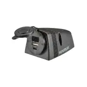Narva Heavy-Duty Surface-Mount Dual USB/USB-C Socket - Black Housing 25 Pack
