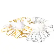 200x White Paper String Price Tag Jewellery Display Watch Tag Gold Silver Border