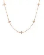 Roberto Coin 18K Rose Gold Verona Love by the Inch Diamond Flower Station Collar Necklace, 17