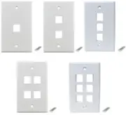 Single Gang 1 2 3 4 6 Port RJ45 Wall Plate Socket Keystone Cat6 Cat5e Ethernet