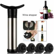Wine Saver Vacuum Pump Sealer Preserver Set with 2 Valves Air Bottle Stoppers AU
