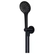 Round 3 Function Hand Shower on Fixed Bracket, Matte Black
