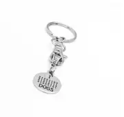 I Love Dogs Charm Keychain, Love Gift, Binary Code, Computer Programmer