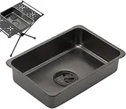 Camping Sink,Stainless Steel Portable Camping Sink | Multipurpose Washing Up Bowl, Dish Tub Dishpan Basin with Drain Plug for Outdoor Camping, Picnic, RV, BBQ