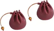 STOBOK 2pcs Mini Leather Storage Bag Simple Change Bag Multifunction Key Tote for Daily Use