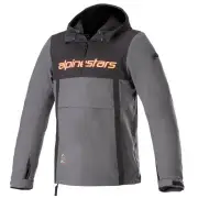 Sherpa Hoodie Black Tar Gray Red Fluo