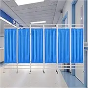 Foldable Hospital Privacy Screen with Wheels,3/4/5/6-Panel Folding Partition,Room Divider for Hospital Clinic,Nursing Home and Office(6piece)