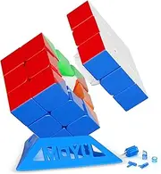 Moyu RS3M, Magnetic Speed Cube Adjustable Elasticity for Smoothly Turning, Speed Cube 3x3 Sticker-Less Shade, Magic Cube Strong&Stable, Puzzles Toys Suitable for Kids and Beginners (Standard)